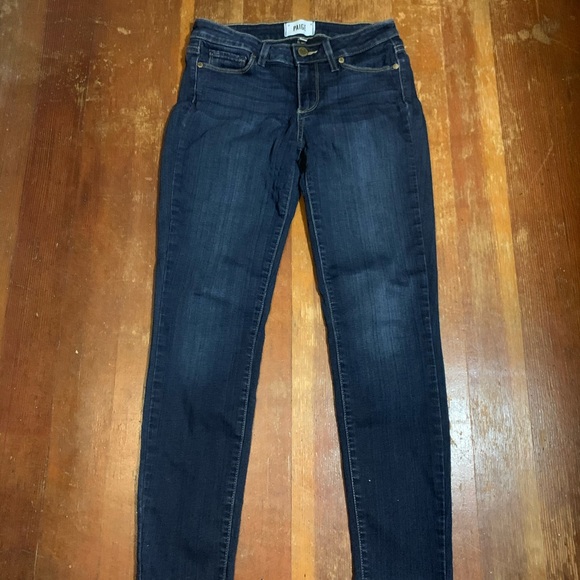 WOMENS PAIGE DARK WASH SKINNY JEANS - Picture 3 of 5